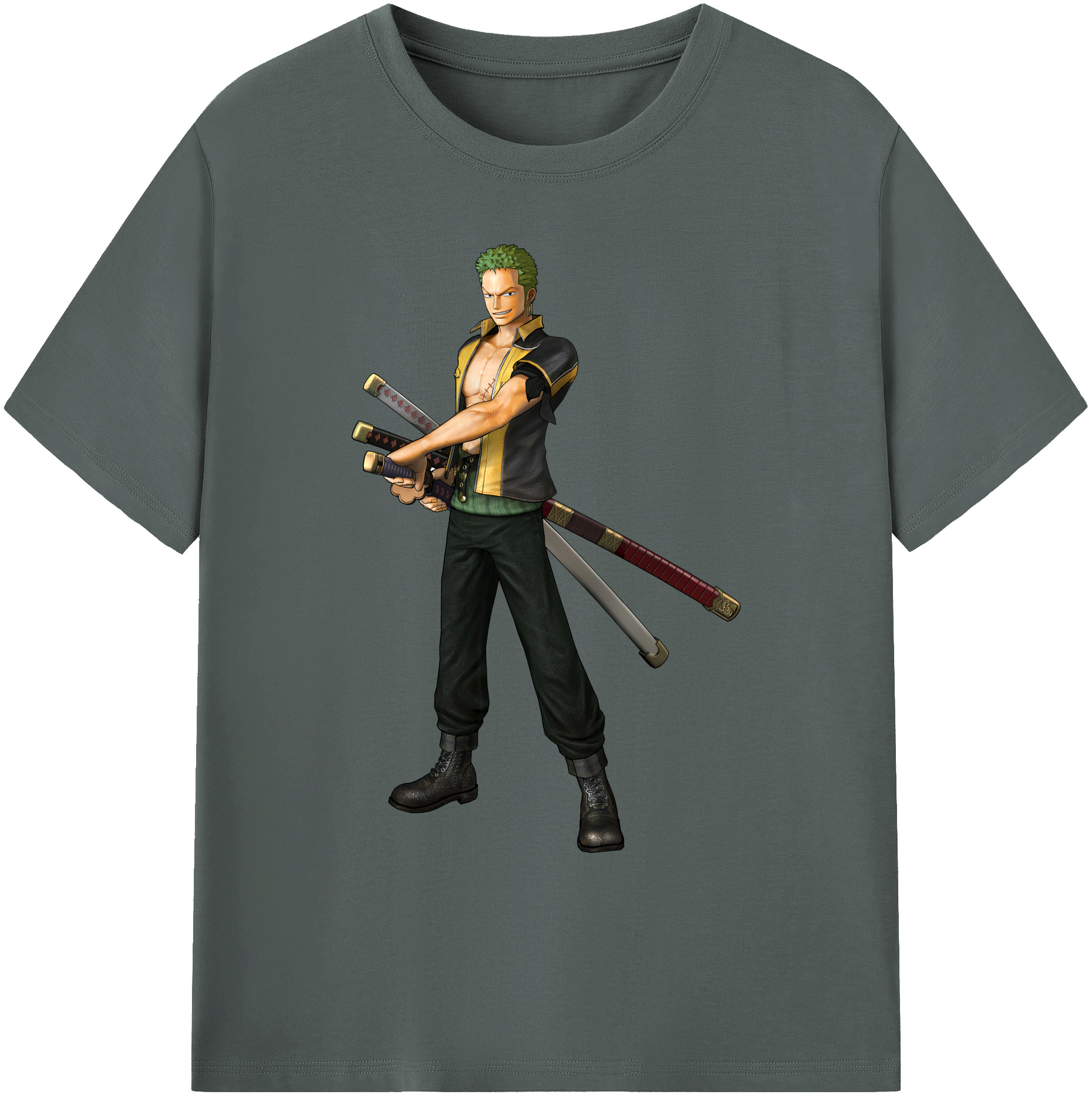 ワンピース ロロノア・ゾロ ONE PIECE Roronoa Zoro 綿100％ メンズ半袖Tシャツ｜肌触りやわらか＆通気性